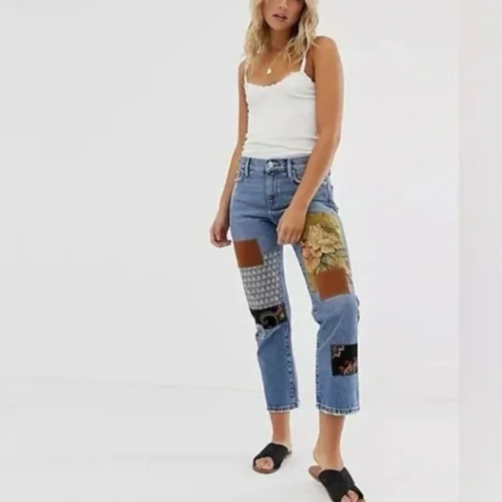 Free People Patch Jeans